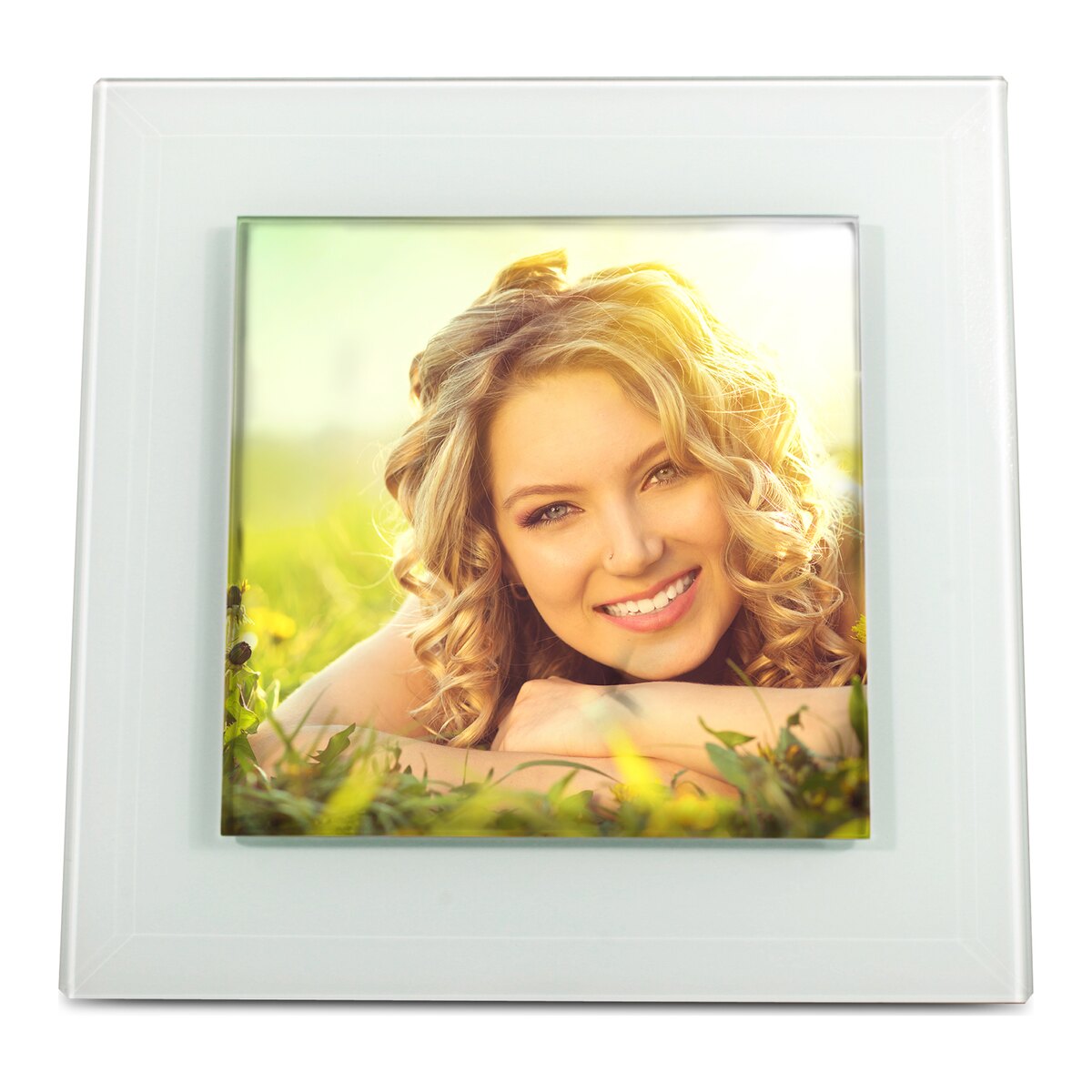Clear Poster, cuadro con la foto en papel perla metalizado detrás de la placa