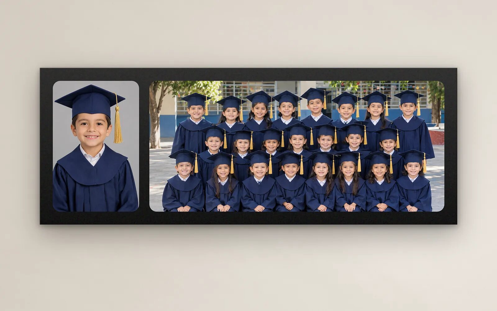 Mosaico, cuadro escolar con la foto montada en MDF