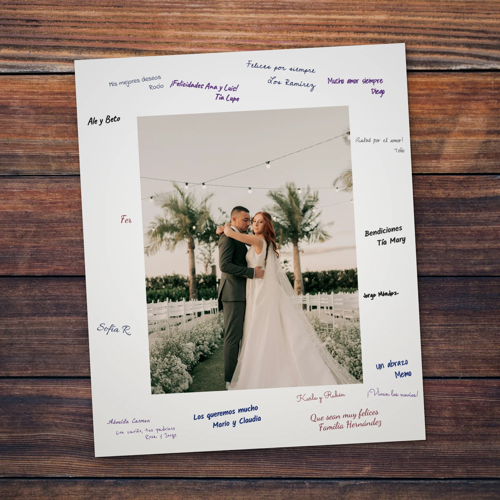 Cuadro de firmas, con tu foto en papel fotográfico